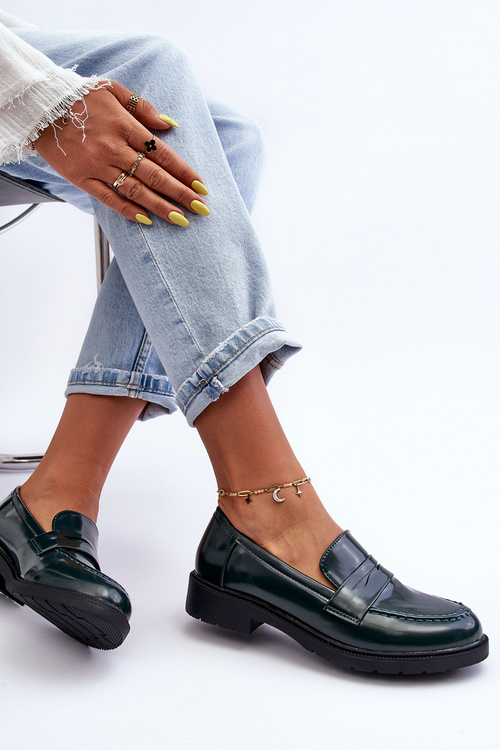 Klasické Dámské Mokasíny Zelené Faradays