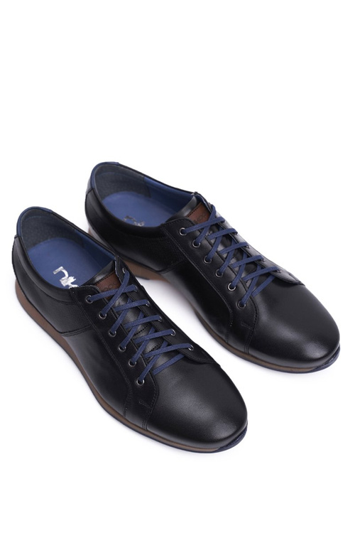 Pánské Polobotky Casual Nikopol Kožené Černé 1730