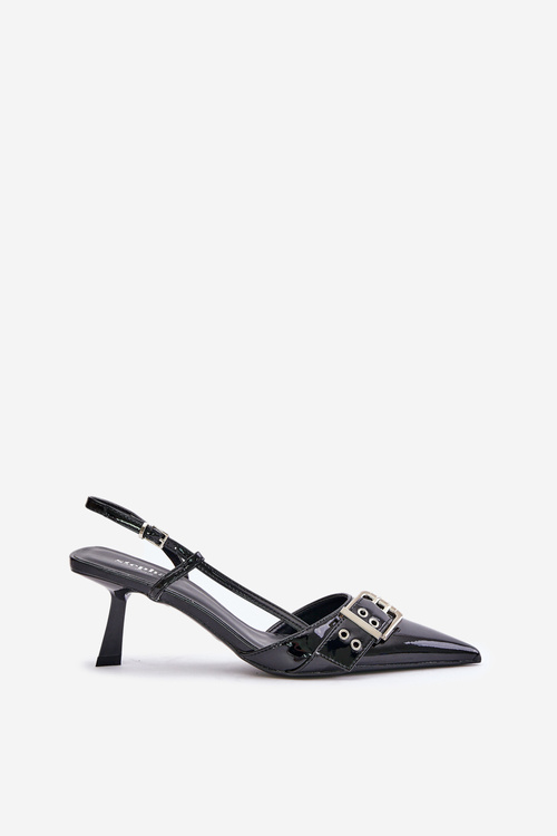 Lakované Lodičky S Přezkou Černé Zeisia