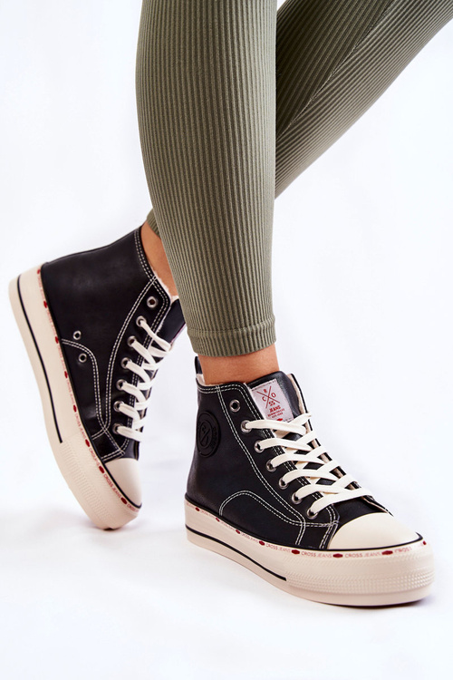 Dámské High Zateplené tenisky Cross Jeans KK2R4042C Černé