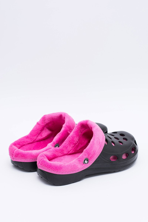 Dámske čierne a ružové ružové žabky