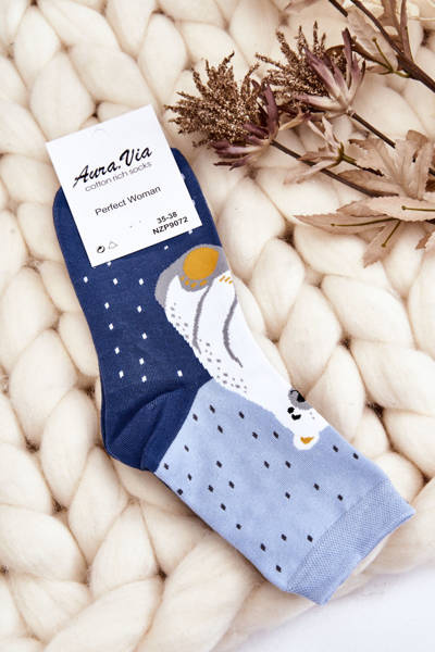 Dámské Legrační ponožky Mismatch Lední medvěd námořnická modrá