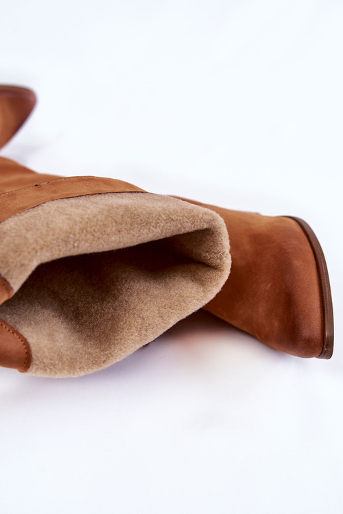 Dámské kožené vysoké kozačky na stehna Lewski 2833 Velbloud