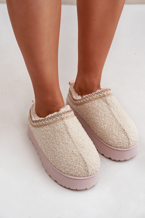 Dámské Sněhule Na Platformě S Vyšíváním Světle Béžové Tirissa