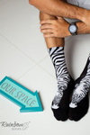 Dúhové ponožky s motívmi zvierat Zebra panda čiernobiele 2 páry
