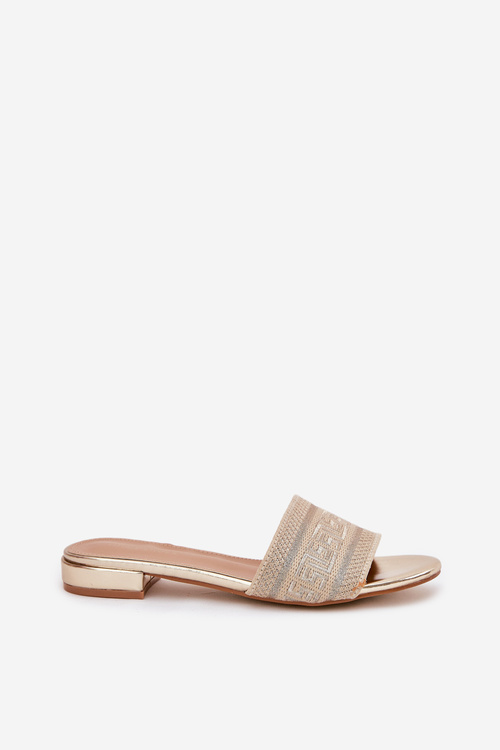 Dámske Sandále Na Plochéj Pätke Zlaté Fexxy