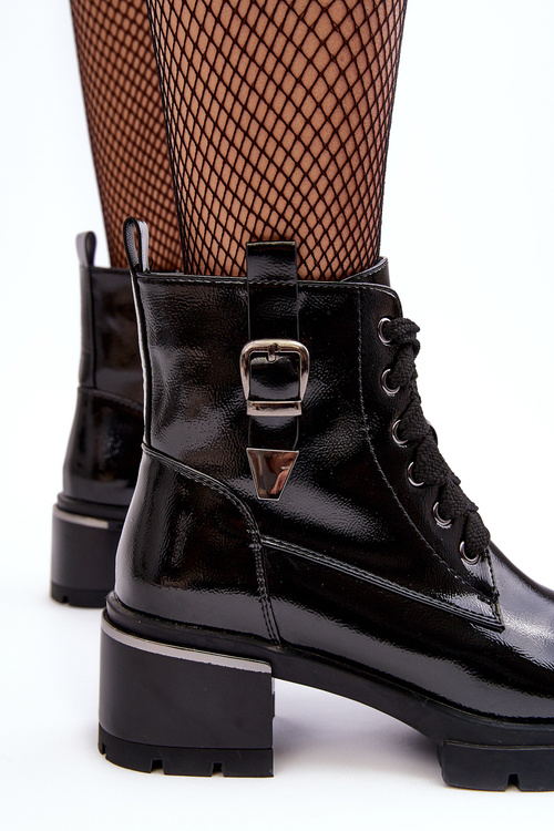 Dámské Lakované Botky D&A MR870-97 Černé