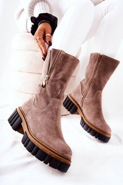 Kožené izolované topánky cappucino sufle