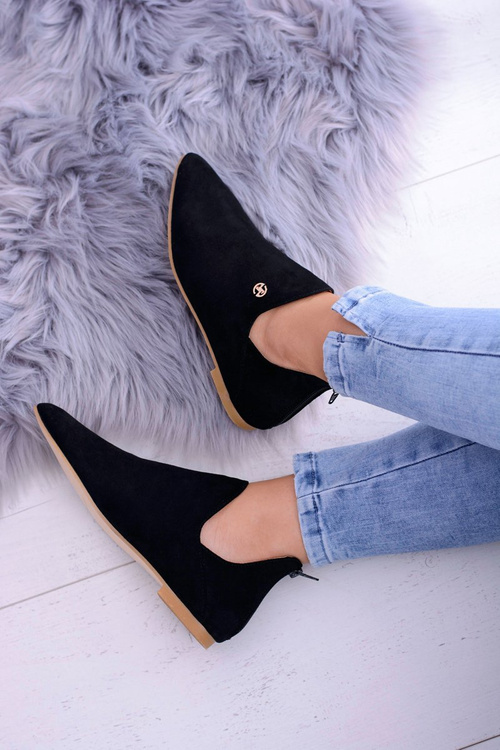 Lu Boo černé Boty s Výřezy Zip Chelsea