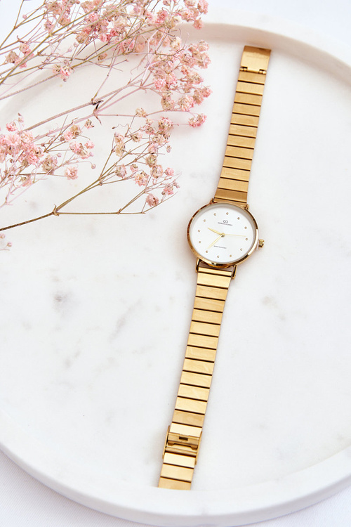 Dámske vodotesné analógové hodinky Giorgio a Dario Gold-Silver