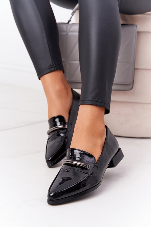 Elegantní Dámské Mokasíny S.Barski Premium Lakované černé