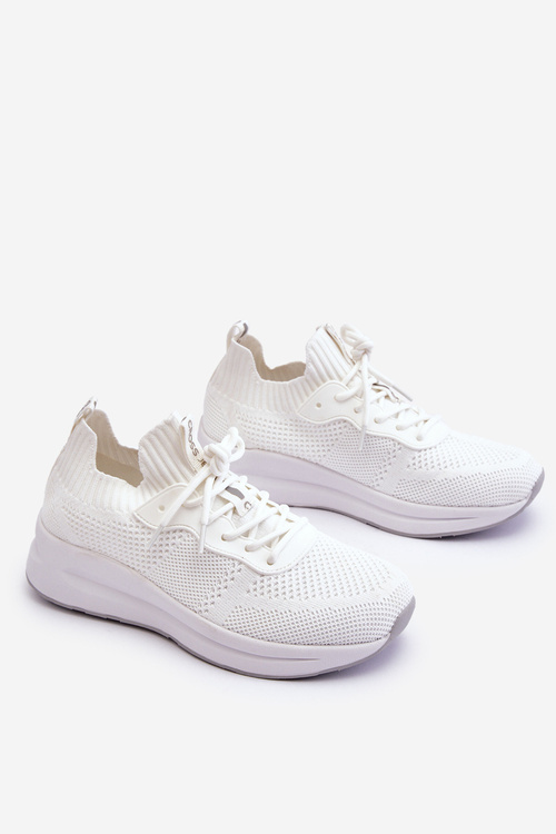 Dámske posuvné tenisky krížové džínsy LL2R4031C biele