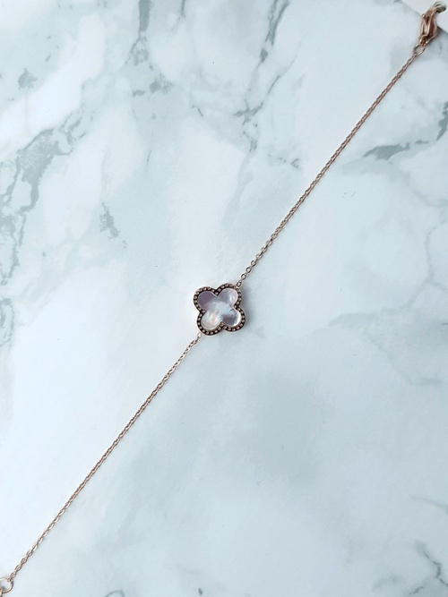 Dámsky náramok na reťazovom kvetine ružové zlato selene