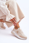 Lesklé športové topánky s dekoráciou béžová Seneca