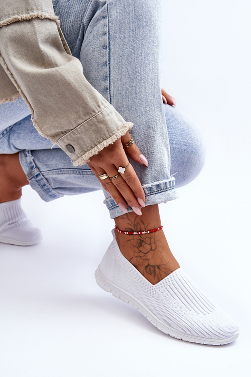 Dámské tenisky na zip bílé Lento