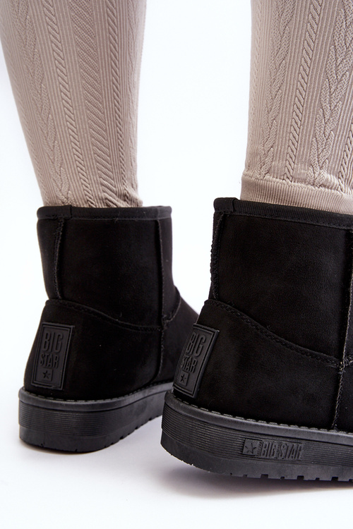 Dámské zimní boty s vyplněním z kožešiny černé Big Star MM274158
