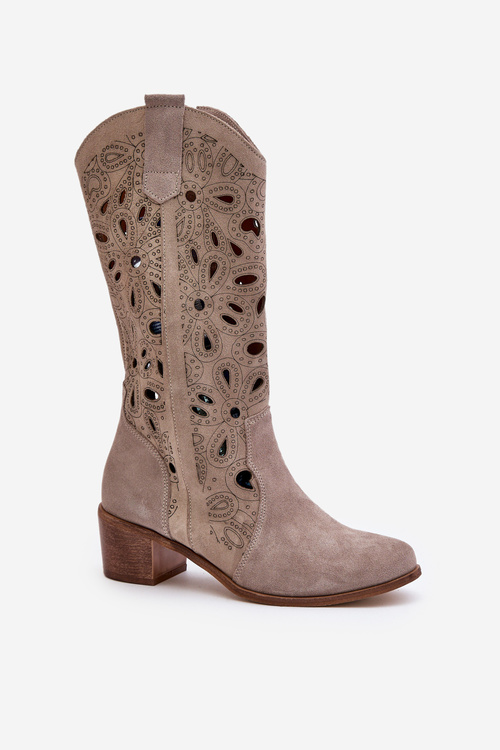 Otvorené semišové topánky Lewski Shoes 3170 Cappucino