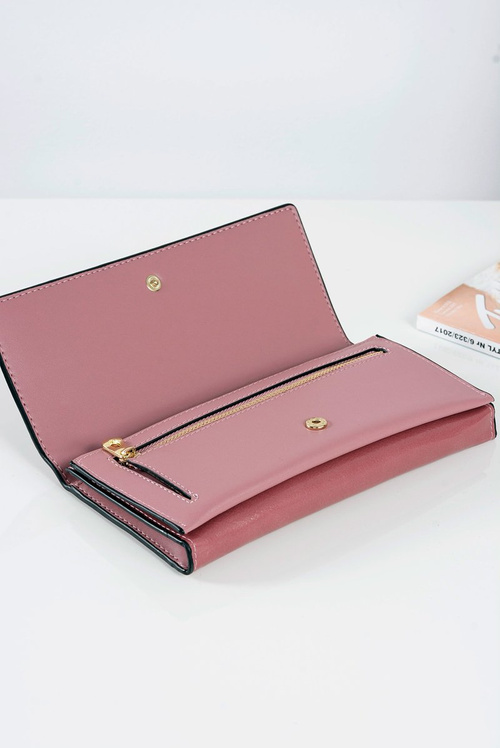 Veľká dámska ružová módna peňaženka