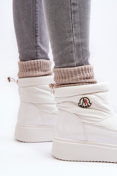 Dámské nazouvací sněhule na platformě bílé Gattea