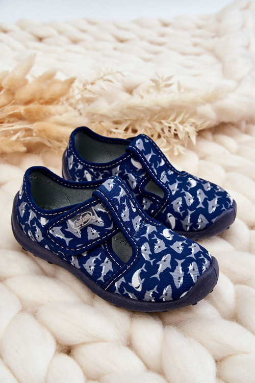 Detské topánky, papiere Befado Sharks 010x032 Navy Blue