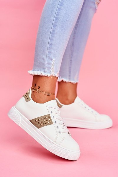 Dámske športové biele a zelené topánky