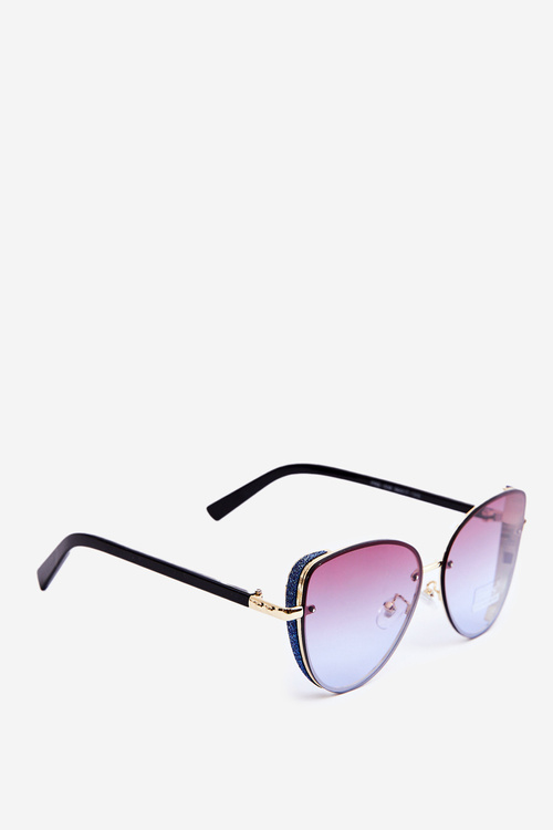 Dámske Slnečné Okuliare S Brokátovými Vložkami UV400 Čierno-Zlaté