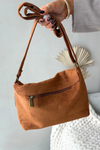 Kabelka Crossbody Z Eko Velúru Camel Carenza