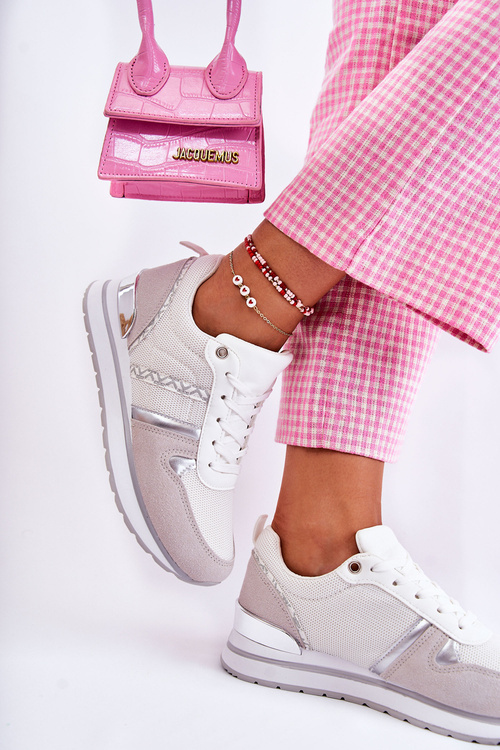 Klasické dámské vázané sportovní boty Bíle Elenes