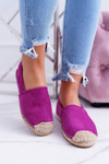 Lu Boo Linen Fuchsia espadrilles skĺznuť na ramen