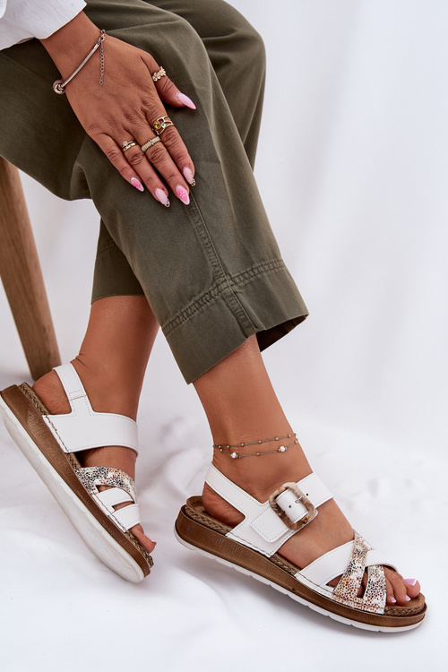 Dámske Sandále S Prackou Inblu GS000056 Biele