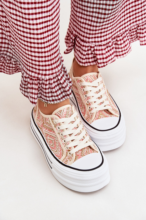 Nízke Dámske Tenisky Na Platforme Rúžové Melina