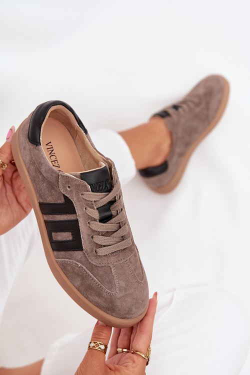 Dámske Semišové Tenisky Vinceza 79557 Tmavo Béžové