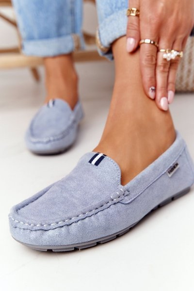 Dámska semišová modrá Moccasins San Marino