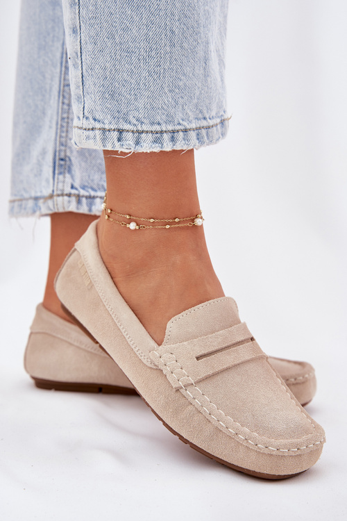 Semišové Dámské Mokasíny Big Star RR274947 Béžové