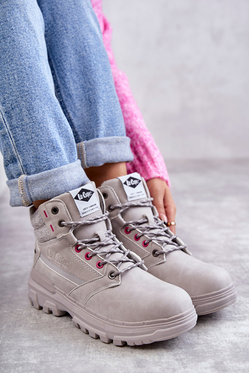 Dámské zateplené boty Lee Cooper LCJ-22-01-1373 Šede