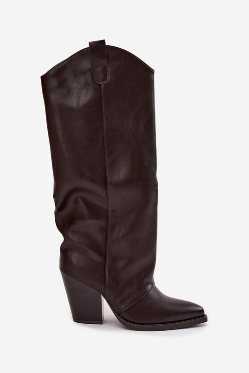 Zateplené Kožené Kožené Kojotové Topánky Na Päti Z Eko Kože Čokoládové Mavine