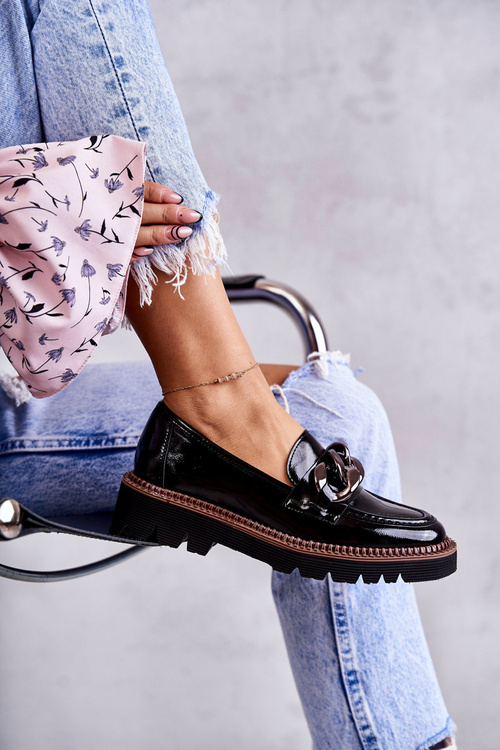 Lafefer lakované topánky na platforme Black Reidun