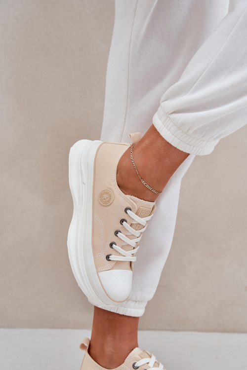 Dámské Tenisky Na Masivní Podešvi Big Star NN274127 Béžové