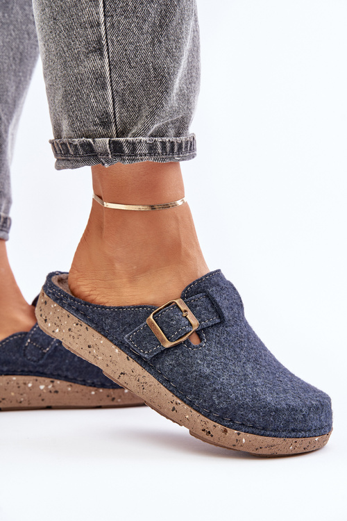 Pohodlné dámské pantofle s přezkou Inblu ED000019 navy modré