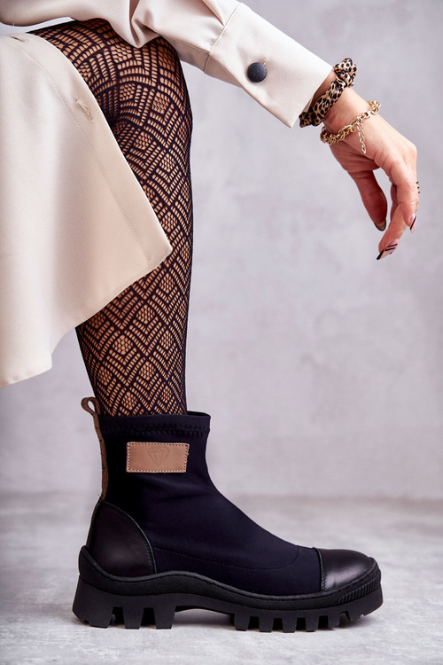 Dámské látkové kozačky Nicole 2703 Černe