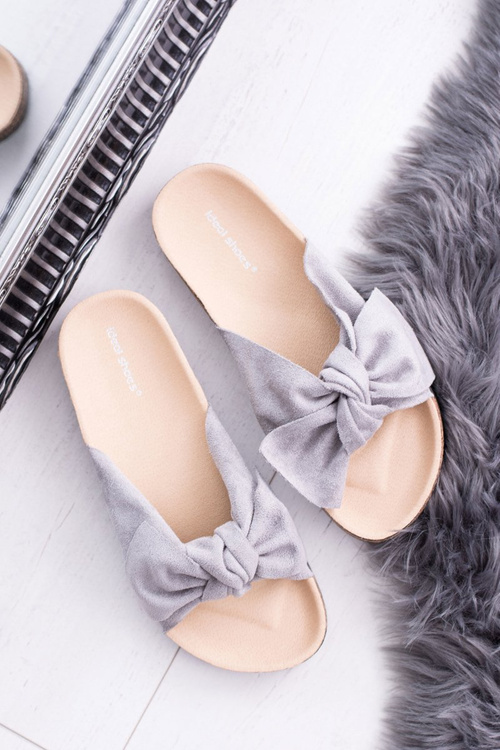 Dámské šedé Papuče Na Korku Mašle Dominica