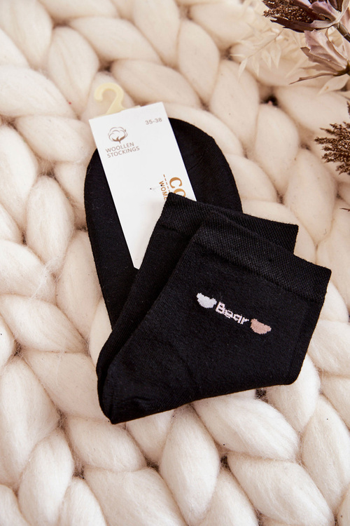Dámske hladké bavlnené cosas čierne ponožky