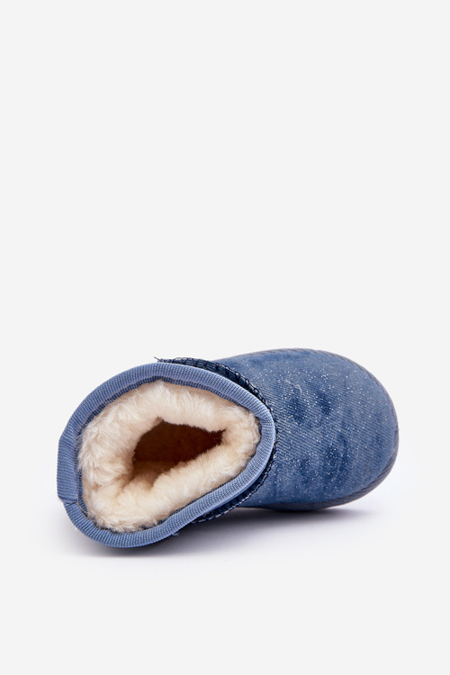 Detské snehové topánky s trblietavými modrou sulinne