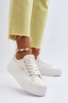 Dámske tenisky na platforme Lee Cooper LCW-24-31-2179 Biele