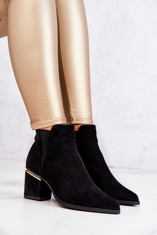 Black Helloni Openwork Cowboy topánky