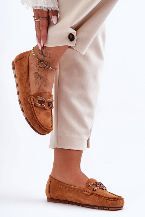 Dámské semišové mokasíny s plochou podrážkou hnědé Appia