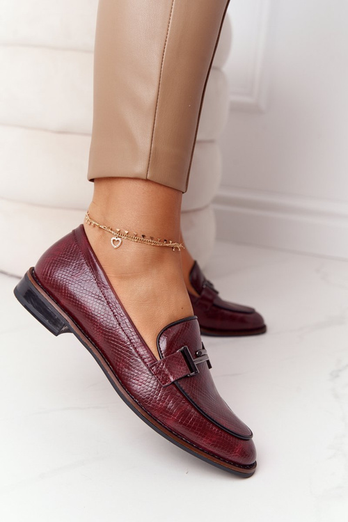 Dámské MokasínySergio Leone PB253 Burgundské