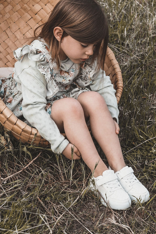 Detské kožené športové topánky s suchým zipsom