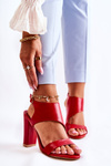 Kožené sandále s strihom -out Red Maronni