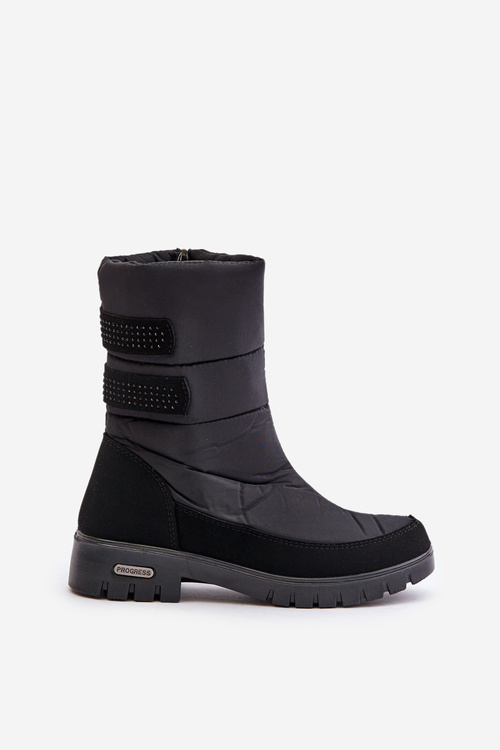 Dámske Snežnice Na Zips Progress PROGJ-21-16 Čierne